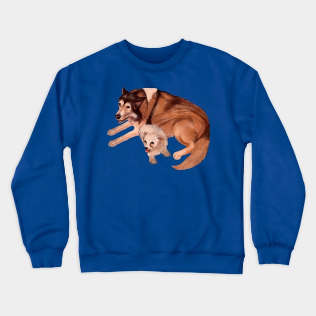 Dog Best Friends Crewneck Sweatshirt by Art by Deborah Camp